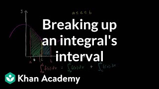 Breaking up integral interval  Accumulation and Riemann sums  AP Calculus AB  Khan Academy [upl. by Ahsienel]