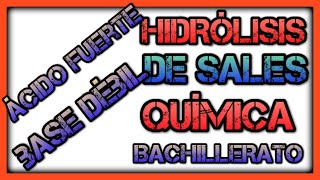 Hidrólisis de ácido fuerte y base débil Hidrólisis de sales Química 2 bachillerato [upl. by Pernick]