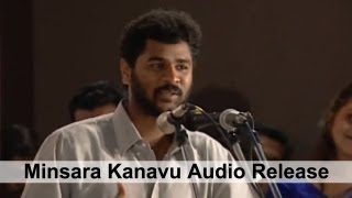 Prabhudeva at the Minsara Kanavu Audio Launch  Kajol  Arvind Swami  Rajiv Menon  AVM [upl. by Balas]