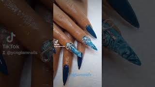 Blue Swirl Nail Art💙 [upl. by Sucrad]