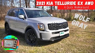 2021 Kia Telluride EX AWD in Wolf Gray Nightfall Edition  A Quick 360 Walkaround [upl. by Kieran]