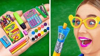 GENIUS SCHOOL SUPPLIES DIY THAT WILL SAVE YOUR LIFE 🚀🎒 Crafts Ideas for Kids amp Parents by 123 GO [upl. by Santana626]