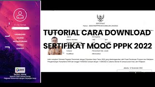 TUTORIAL DOWNLOAD SERTIFIKAT MOOC PPPK 2022 [upl. by Ynalem]