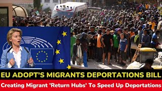 EU weighs creating migrant return hubs to speed up deportations [upl. by Adnilre]