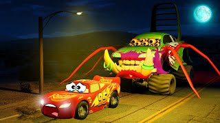 👹Pixar Cars Monsters 😭Wanted To Destroy All Pixar Cars😱  BeamNG Drive compilation 15 [upl. by Attenwahs]