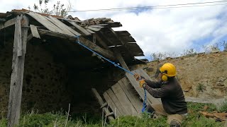 EP186 Demolition Day 1 The dismantling of the donkey shelter commences can it be done safely [upl. by Dorri909]