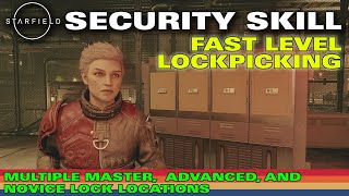 Starfield  Level Your Security Lockpicking Skill FAST  20 Master Advanced and Novice Locks [upl. by Enyaj]