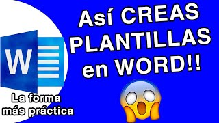 Como CREAR una PLANTILLA en WORD [upl. by Cristie]