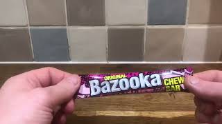 Original Bazooka Chew Bar Review [upl. by Ainahs819]