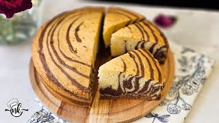 رازهای پخت کیک زبرا، زیباترین کیک دو رنگ خانگی  Perfect Zebra Cake Recipe [upl. by Kriste]