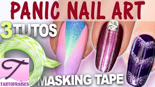 Panic Nail Art 3 Tutos géométriques tendance  dégradé et masking tape フランス人ネイリスト [upl. by Fleming]