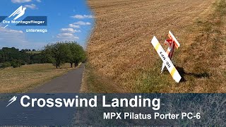 Multiplex MPX Pilatus Porter PC6 Crosswind Landing [upl. by Sapowith]