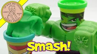 PlayDoh Marvel Hulk CanHeads Hulk Smash [upl. by Pihc]