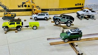 Rc cars Track Test Rc Thar vs Rc Fortuner vs Rc jeep vs Rc Defender vs Rc jinny vs Rc Excavator [upl. by Mike]