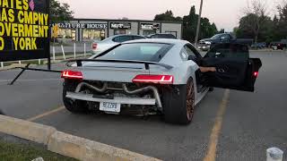 Straight Piped V10 Audi R8 Rips Custom Exhaust and Tune  Insanity [upl. by Lennahc]