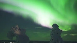 Real time PINK Aurora Borealis at Levi Ski Resort [upl. by Farhsa]