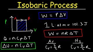 Isobaric Process Thermodynamics  Work amp Heat Energy Molar Heat Capacity amp Internal Energy [upl. by Nawj]