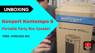 Unboxing  Konzert Kontempo 6 Portable Party Box  With FREE Wireless Mic  Honest Review amp Alysis [upl. by Elohcan224]