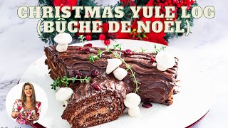 Christmas Yule Log Recipe Bûche de Noël [upl. by Enailil]