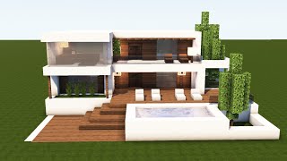 MODERNES HAUS mit POOL in MINECRAFT bauen TUTORIAL HAUS 292 [upl. by Philoo748]