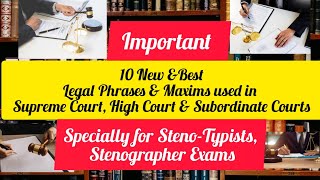 Legal Phrases and Maxims Used in Courts10 NewampBest forShorthand ampMeaningstenotypistjkhighcourt🆕 [upl. by Namzed586]