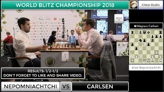 CARLSEN VS NEPOMNIACHTCHI  WORLD BLITZ CHAMPIONSHIP 2018 [upl. by Nadab]