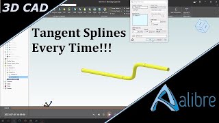 Alibre Design Tips and Tricks 8 How to get splines to be tangent RELIABLY [upl. by Ainak732]