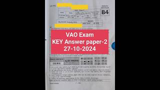 VA Paper 2 Key Answer 27102024key answer va vaexam examvillage viralvideo short [upl. by Arraes541]