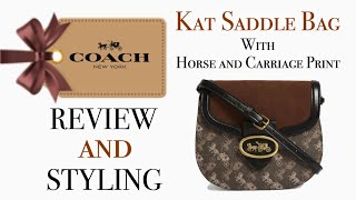 COACH Kat Saddle Bag With Horse and Carriage Print  REVIEW amp STYLING [upl. by Duky623]