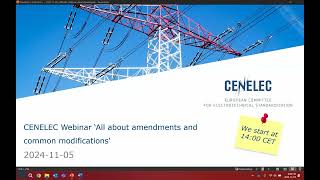 CENELEC webinar  all about amendments and common modifications [upl. by Ellehsat]