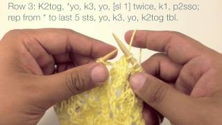 How to Knit the Lacy Diamonds Stitch English Style [upl. by Ltihcox]