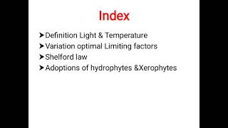 Light temperature variation limiting factor shelford law and hydrophytes xerophytes plants [upl. by Ahsekyw]