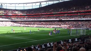 Santi Cazorla corner vs Chelsea 290912 [upl. by Geoff]