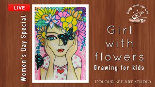 Womens Day Special Drawing For Kids  Easy Drawing Classes [upl. by Cristian]