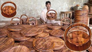 Wooden Basket Making Unique Spring Design For Dry Fruits  Impressive Crafting Skills [upl. by Felic878]