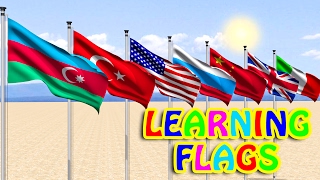 Learn Flags for Childrens 3D animation [upl. by Notlimah]