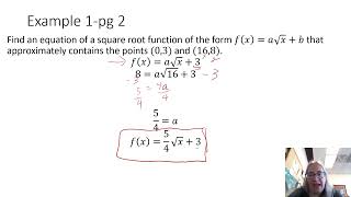 Fitting A Square Root Function To Two Points [upl. by Sager449]