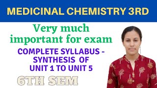 Medicinal chemistry 6th semester all synthesis  Important for exam Perfect Pharmacy medicinal chem [upl. by Engedi392]