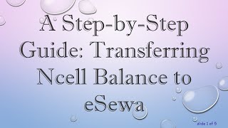 A StepbyStep Guide Transferring Ncell Balance to eSewa [upl. by Brelje857]