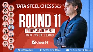 Tata Steel Chess 2022  Round 11  Jan Gustafsson amp Peter Svidler [upl. by Aaberg202]