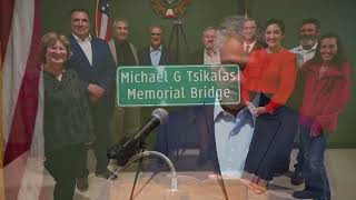 Burns Dedicates The Michael G Tsikalas Memorial Bridge [upl. by Arlina]