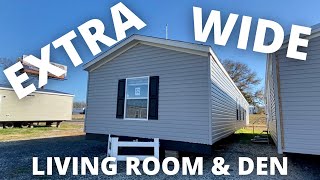 EXTRA WIDE single wide mobile home 18 ft wide with living room amp den Mobile Home Tour [upl. by Koah724]