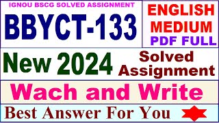 BBYCT 133 solved assignment 2024 in English  bbyct 133 solved assignment 202324  bbyct133 2024 [upl. by Irrok]