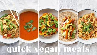 EASY VEGAN MEALS UNDER 20 MINS  5 Lazy Quick amp Tasty Recipes [upl. by Ailemak211]