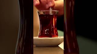 Turkish tea in cafe istanbul drink tea cafe healthydrink [upl. by Halley]