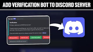 How To Add Verification Bot To Your Discord Server 2024 Full Tutorial [upl. by Ahslek624]