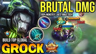 GROCK BEST BUILD 2024  BUILD TOP GLOBAL GROCK GAMEPLAY  MOBILE LEGENDS✓ [upl. by Ahsot]