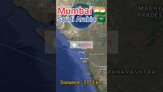 Mumbai to Riyadh flight Route ✈️  India 🇮🇳 to Saudi Arabia 🇸🇦 [upl. by Yreffej]