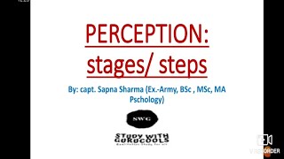 Perception  stages steps of perceptual process  Selection  Organization Interpretation [upl. by Attenev973]