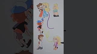 Gravity Falls Dipper and Pacifica Love Story Line Puzzle🧡 shorts viral art craft [upl. by Aisylla622]